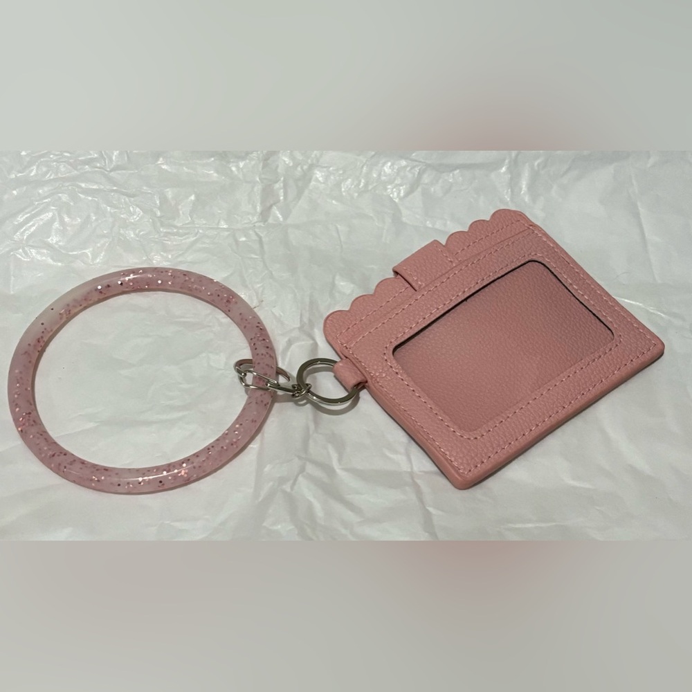 New Pink Bangle Key with ID Wallet